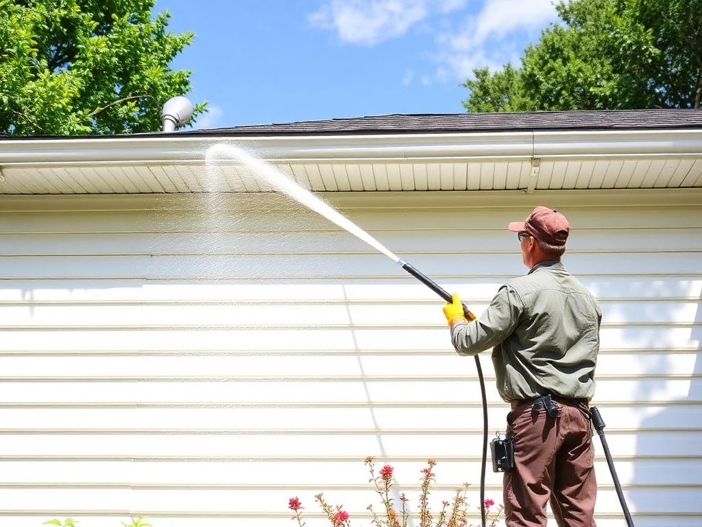 Soft washing house siding